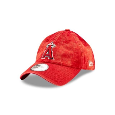 Black Los Angeles Angels Hat - New Era MLB Hand Brush Wash Casual Classic Adjustable Caps USA0547816